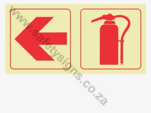 Arrow Left & Fire Extinguisher Photoluminescent Sign - Fire Hose