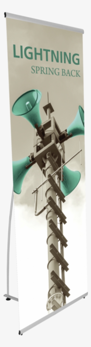Lightning Spring Back Banner Stand - Custom Phoenix Mini Full Height Silver Retractable
