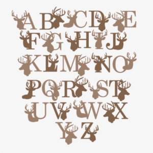 Deer Alphabet Svg Scrapbook Title Winter Svg Cut File - Deer Antler Font Free