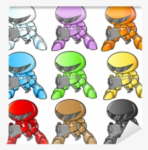 Military Soldier Robot Warrior Vector Wall Mural • - Illustration