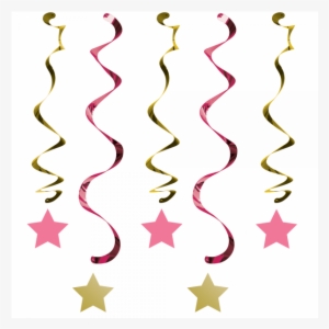Party Decoration Twinkle Little Star Pink Swirl Decoration - One Little Star Girl Dizzy Danglers Pack
