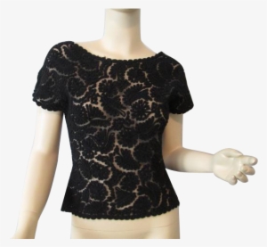 Fred Adlmuller Black Velvet Top Vintage 1940s Womens - Blouse