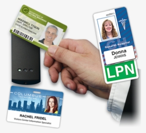 Identification, Access And Role-recognition Cards - Lpn Vertical Badge Buddy With Green Border