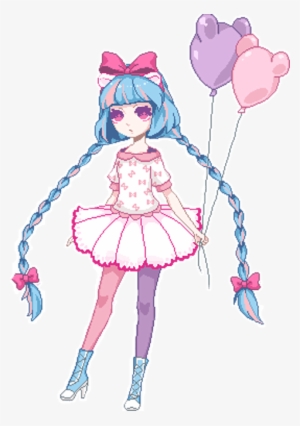 Anime Girl Pixel Png