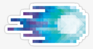 "blue Pixel Fireball" Stickers By Carlydraws - Pixel Fireball
