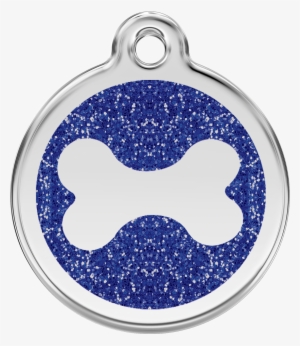Xbnnm, 9330725044920, Image - Red Dingo Glitter Bone Pet Id Dog Tags - Dark Blue