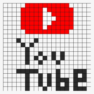 Youtube Logo Mini Perler Bead Pattern / Bead Sprite - Logo In Graphic Paper