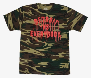 Bloodspill Camo Tee - Creature Logo Small Camoflage Green Short Sleeve