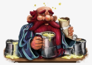 Dwarf With Mugs - Dwarf Beer Art