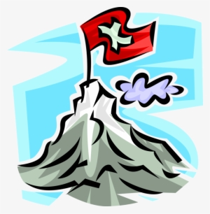 Vector Illustration Of Flag Of Switzerland Erected - Schweizer Berge Clipart