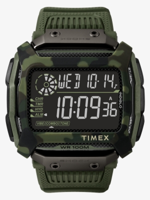 Shock 54mm Resin Strap Watch Green Large - Timex Expedition Gents Vibe Shock T49983 Watch