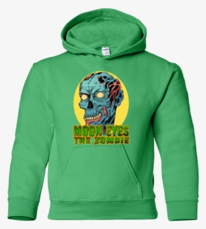 Moon Eyes The Zombie - Funny Christmas Reindeer Youthr Hoodie - Forest Green