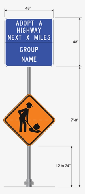 Adopt A Highway Sign Assembly - Transparent Highway Marker Signs