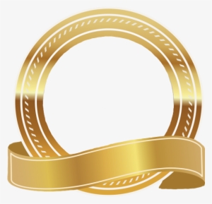 Frame Gold Ribbon Transparent Sticker Decor Golddecorat - Gold Banner Ribbon Png
