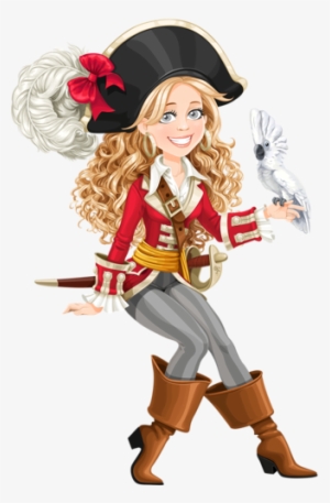 Craft Images, Pirate Ships - Girl Pirate With Parrot