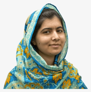 Malala Yousafzai Blue And Yellow Head Scarf Png - Famous Leaders 21st Century