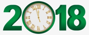 2018 Transparent Clock - Green 2018 Clipart