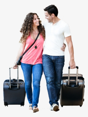 Couple Airport Png - Person With Luggage Png