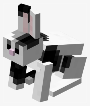 Black & White Rabbit - Minecraft Rabbit Png