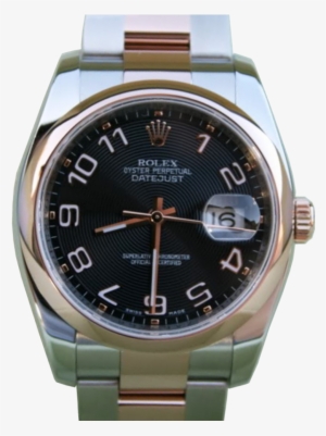 Rolex Datejust 36 Rose Gold/steel Black Concentric