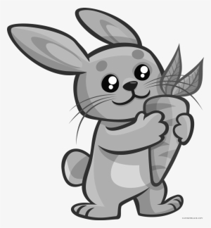 Bunny With Carrot Clipart - Bunny Clipart