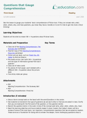 Questions That Gauge Comprehension - Detailed Lesson Plan On Interjections