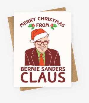 Merry Christmas From Bernie Sanders Claus Greeting - Illustration