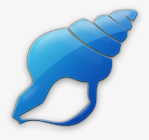 Large Seashell Icon - Blue Sea Shell Clip Art