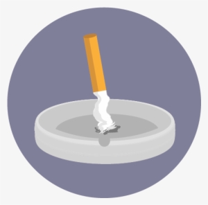 Illustration Of An Extinguished Cigarette In An Ashtray - Stop Smoking Icon