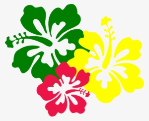 Cartoon Hawaiian Flowers - Hibiscus Clip Art