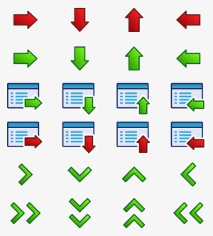 Red, Set, Green, Arrow, Button, Down, Navigation - Small Arrow Icons Png