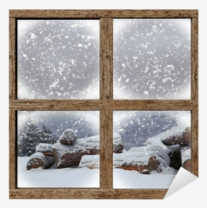 Winter Outdoors View With Firewood Pile From Wooden