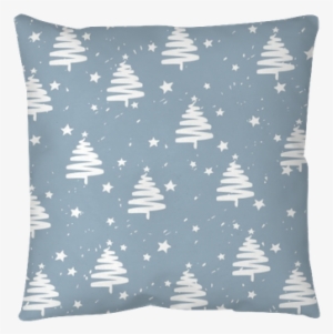 Hand Made Fir Tree Stars Snow Vector Pattern - Christmas Day