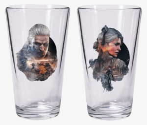 The Witcher 3 Geralt Ciri Pint Glass Set - Witcher Pint Glass Set Geralt & Ciri