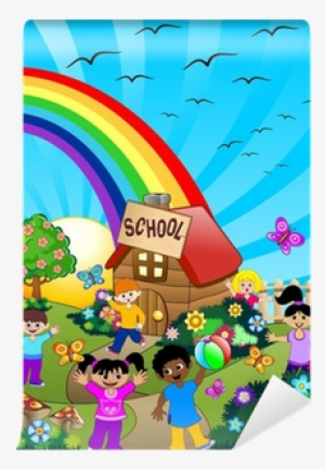 Bambini A Scuola Children At School Vector Wall Mural - School