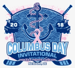 2018 Columbus Day Invitational-hockey Fights Cancer - Poster
