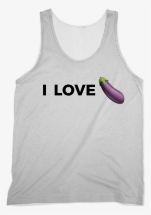 Bottom Basics I Love Eggplant Emoji Tank Top - Eggplant Emoji Shirt