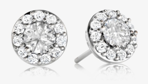 Classic Halo Diamond Earrings - Earring