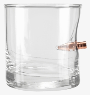 Rocks Glass With Real Bullet - Old Fashioned Glass