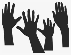 Hands Silhouette Teamwork Raised Hands Han - Raise Hand Transparent Background