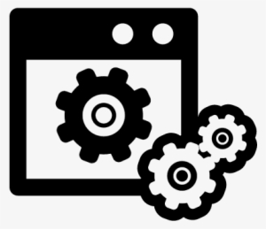 Data Settings Symbol Of A Window With Gears Vector - Symbol Daten
