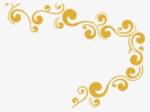 Gold Swirl Cliparts - Border Gold Glitter Png