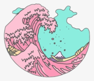 Vaporwave Clipart Green - Great Wave Off Kanagawa Aesthetic