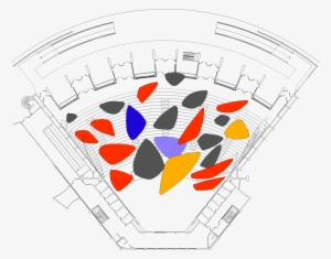 Dibujo En Planta Del Aula Magna Con Las Nubes Acústicas - Illustration
