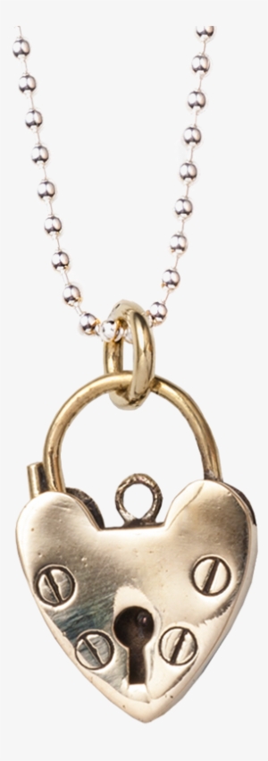 Small Heart Necklace Brass - Locket