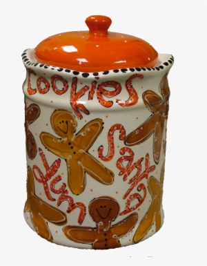 Hand Painted Diy Christmas Gingerbread Cookie Jar - Cookie