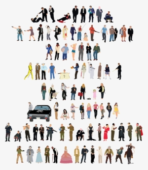Reservoir Dogs, Pulp Fiction, Jackie Brown, Kill Bill - Quentin Tarantino Characters Poster