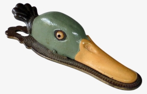 Antique Iron Duck Bill Mallard Head Hanging Paper Clip - Crocodile