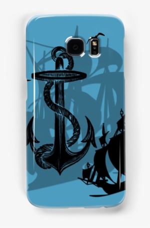 Pirate Ships & Anchor Black Silhouette - Silhouette
