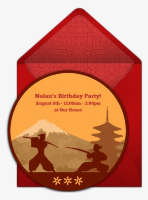 Samurai Silhouette Online Invitation - Emblem